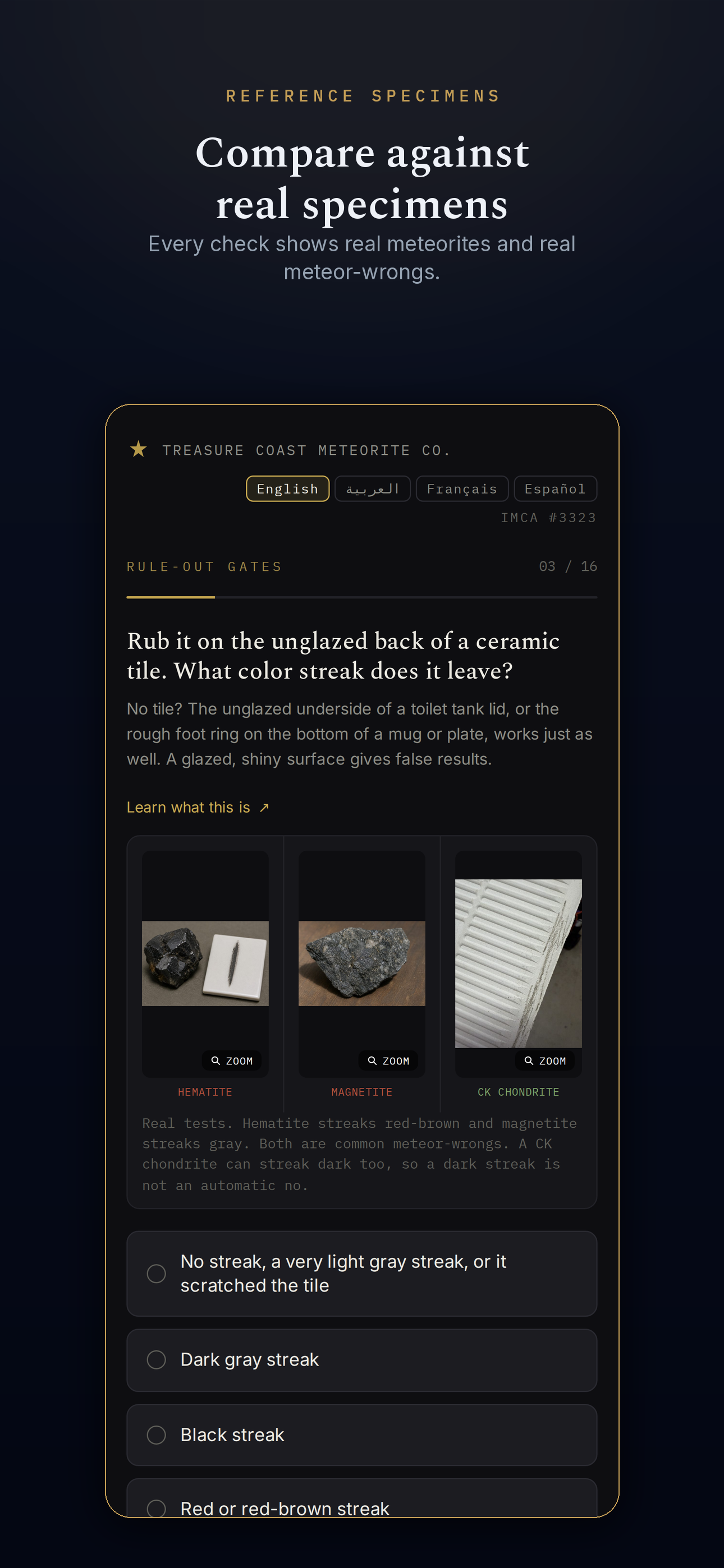 Meteorite Check screenshot 3