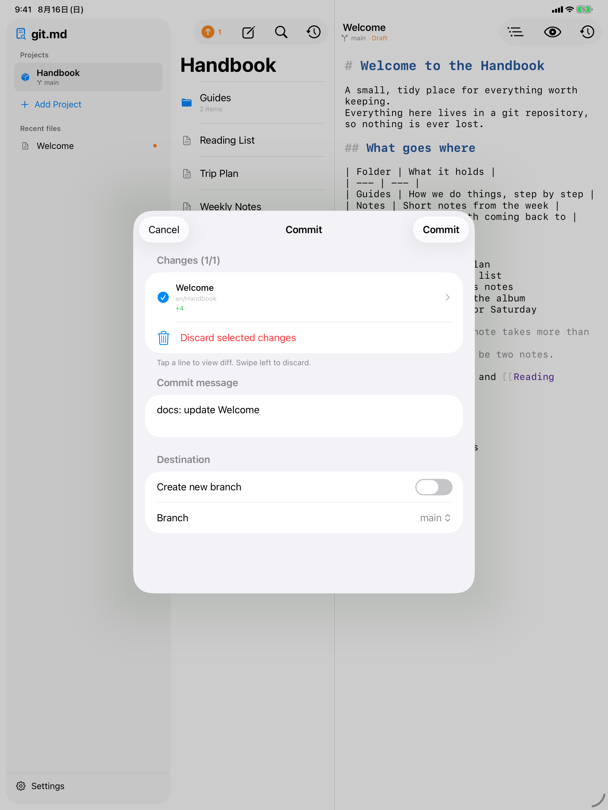 git.md — Markdown Editor screenshot 11