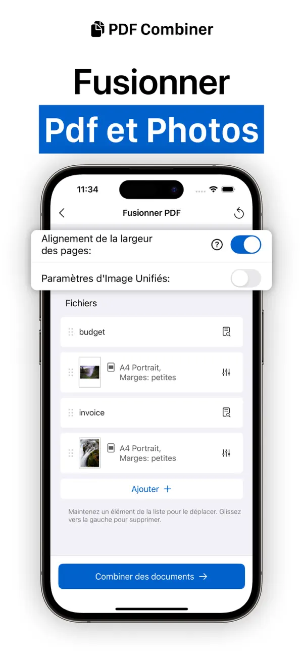 Screenshot #1 pour Pdf combiner - Fusionner PDF