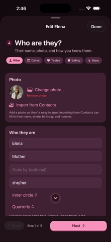 Clara: Gifts & Reminders iPhone screenshot