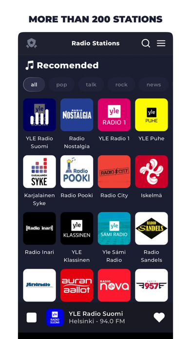 Radio Finland FM: Online Radio Screenshot