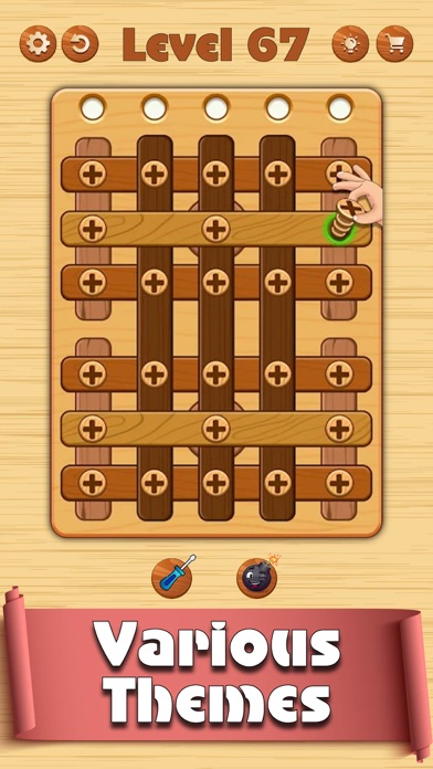 Wood Screw Pin Puzzle Game Screenshot