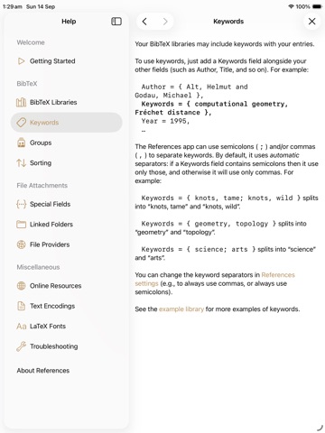 References iPad screenshot