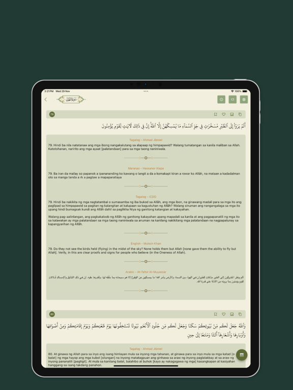 Quran Tagalog-English iPad screenshot 5 - Book app
