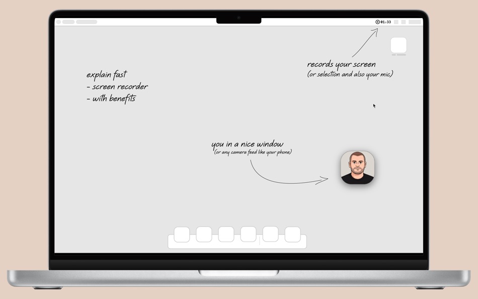 #1. Rek - Screen Capture with PiP (macOS) 由: Selcuk Dolapci