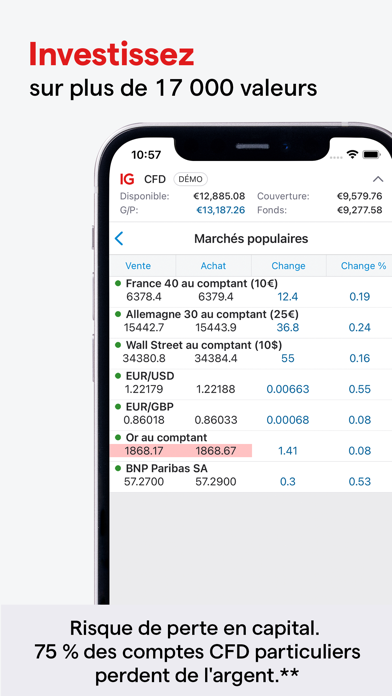 Screenshot #1 pour IG: L'application pour traders