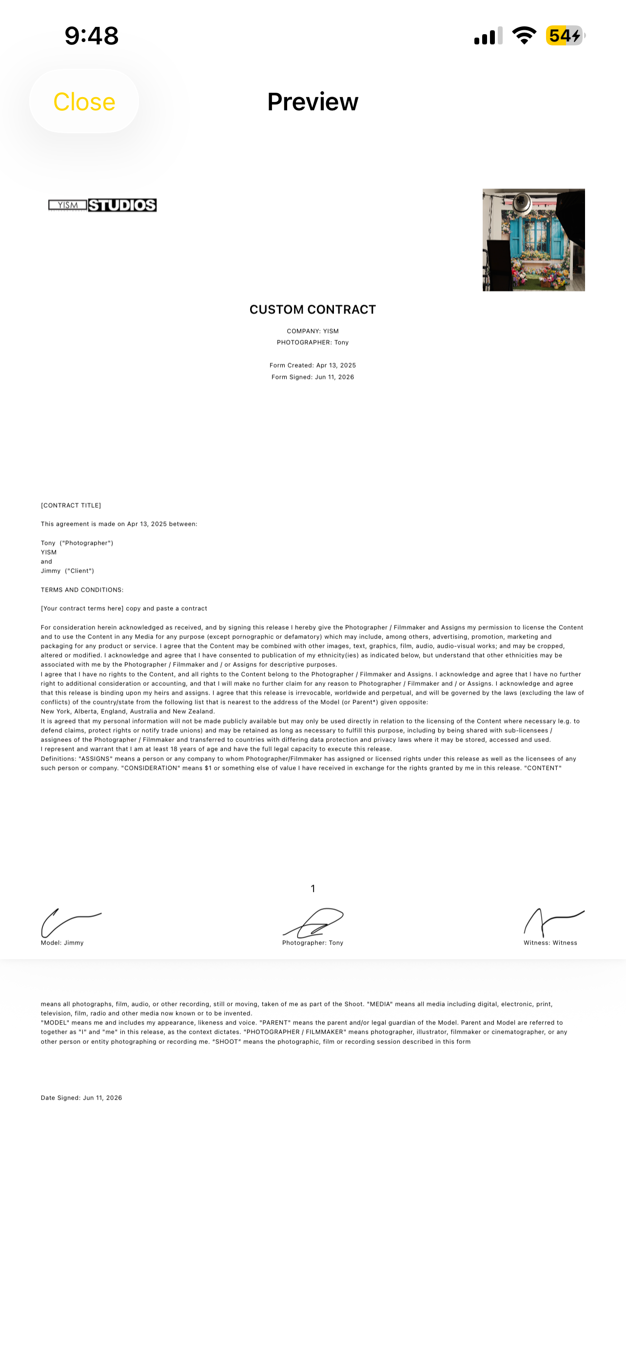 Model Release Form