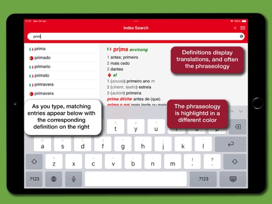 Dizionario Portoghese Hoepli iPad screenshot