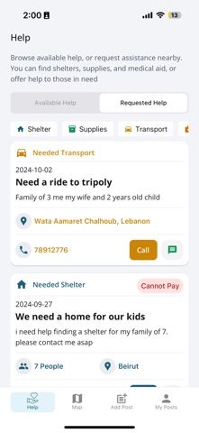 HelpNear – Community Aid iPhone screenshot