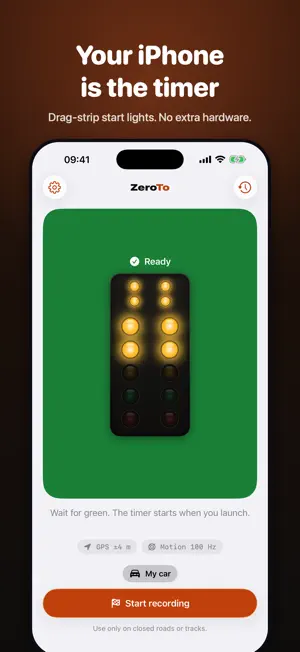 ZeroTo: 0-60 & Drag Timer screenshot 1