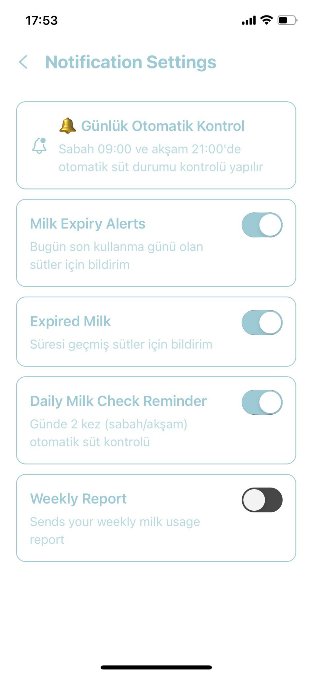 Milk Tracking