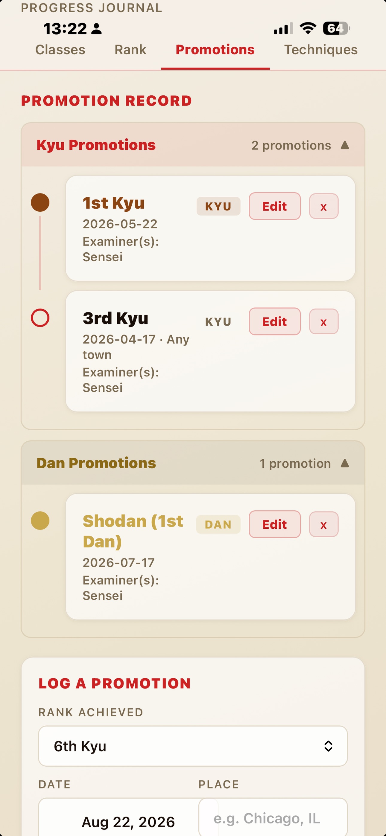 Screenshot 3 of Kaizen Aikido Tracker