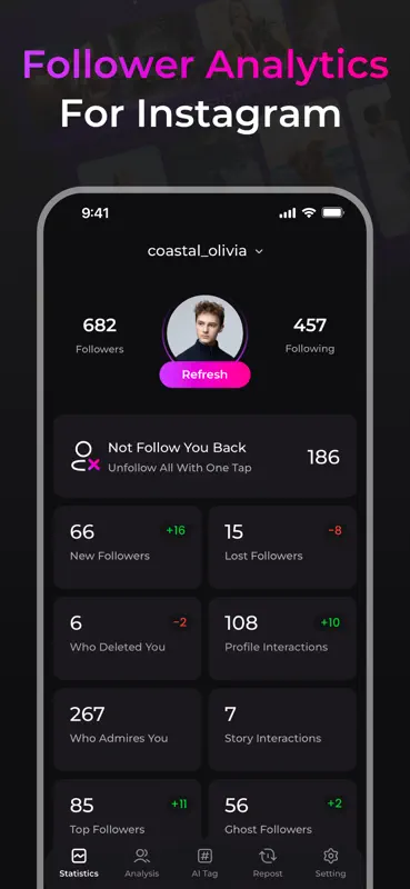 Unfollowers: Followers Tracker screenshot 1 of 9