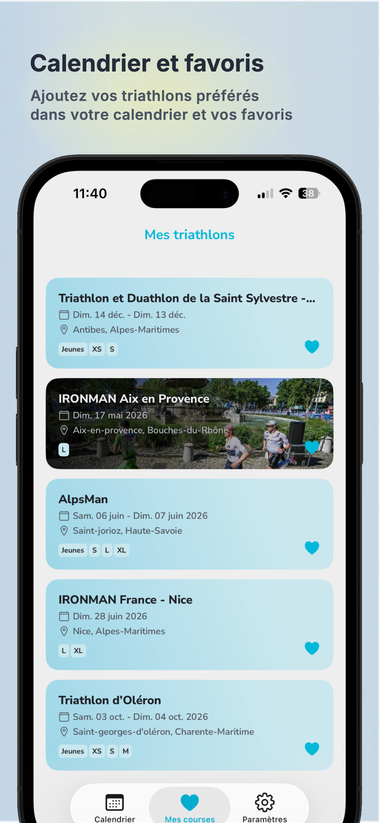 Oleno Tri : Calendrier courses