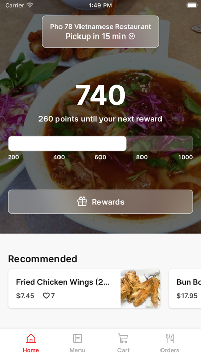 Pho 78 Vietnamese Restaurant iPhone screenshot 1 - Food & Drink app