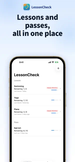 LessonCheck-My Lesson Tracker screenshot 1