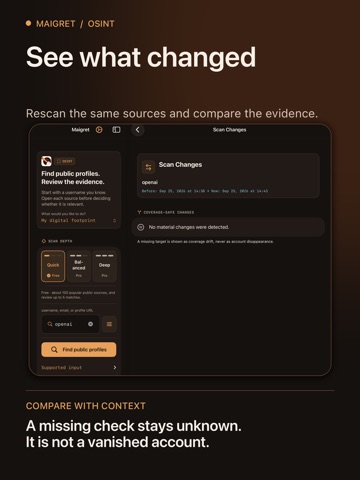 Maigret: OSINT Username Finder iPad screenshot