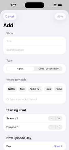 My Shows-TV Tracker & Schedule Screenshot 2 of 4