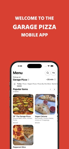 Garage Pizza - Order Now iPhone screenshot