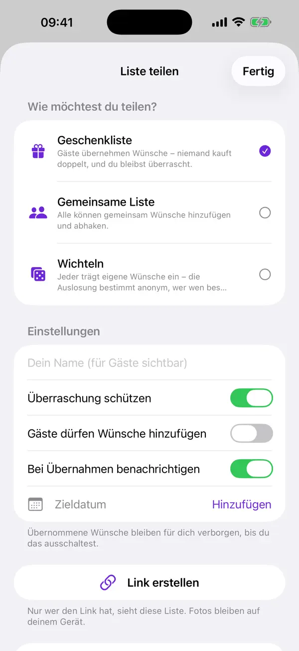 Wishfullist – Wunschliste iPhone App Screenshot 2 – Lifestyle