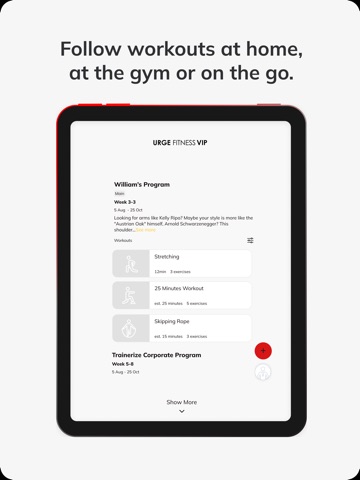 URGE FITNESS VIP iPad screenshot