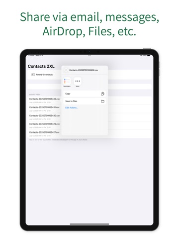 Contacts2XL iPad screenshot