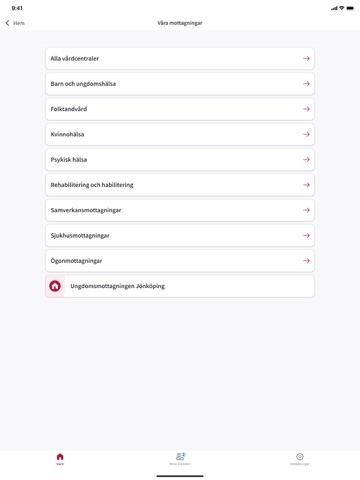 Min vård Region Jönköpings län iPad screenshot 2