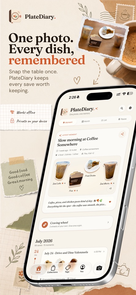 PlateDiary: Food Photo Journal screenshot 1