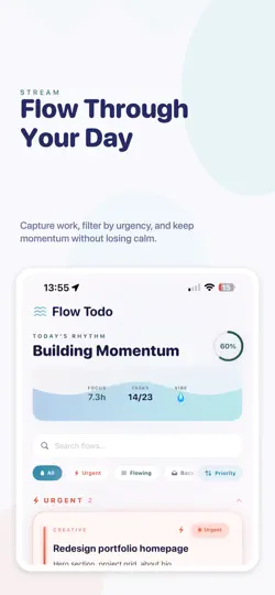 Captura de pantalla de Flow Todo en iPhone 1