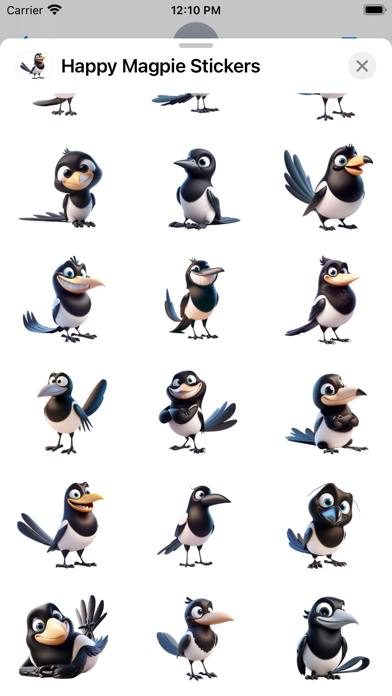 Screenshot #3 pour Happy Magpie Stickers