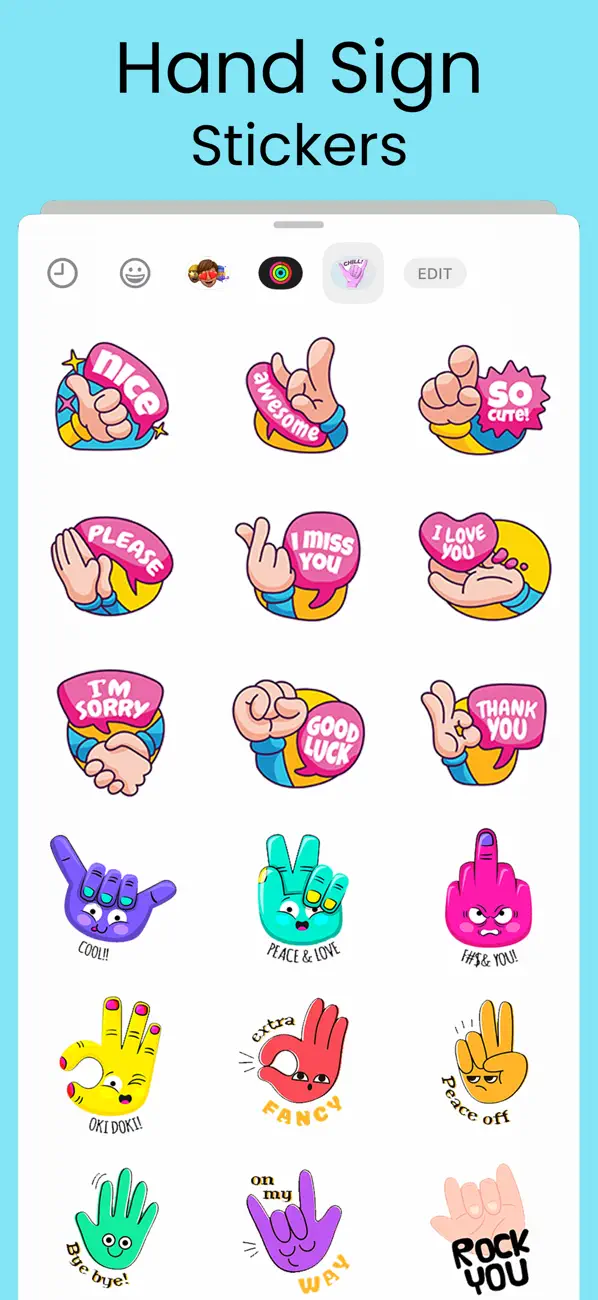 Screenshot #2 pour Hand Sign Stickers!