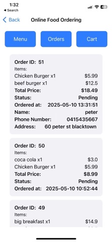 onlinefoodordering screenshot