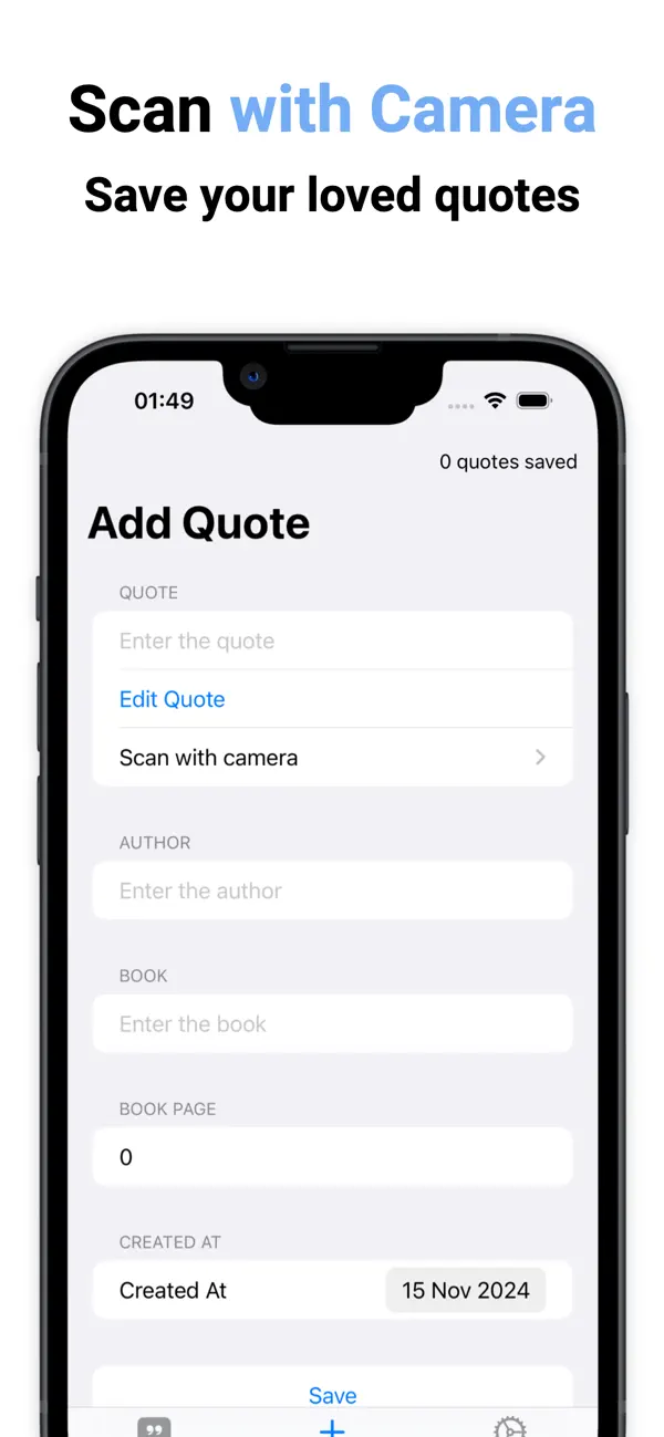 Screenshot #2 pour Quote Saver: Save Books Quotes