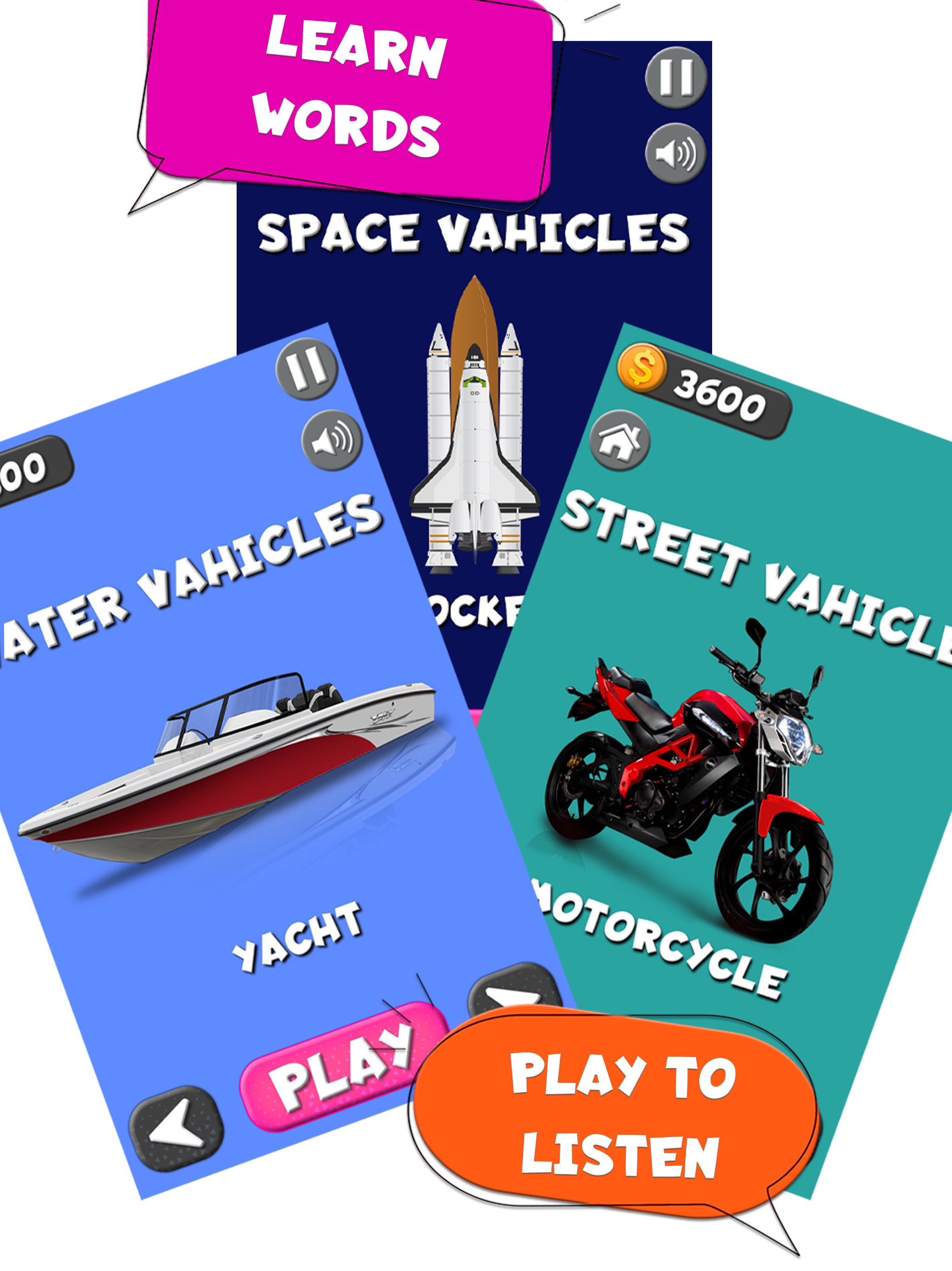 Let's Learn- Vehicle Card Game
