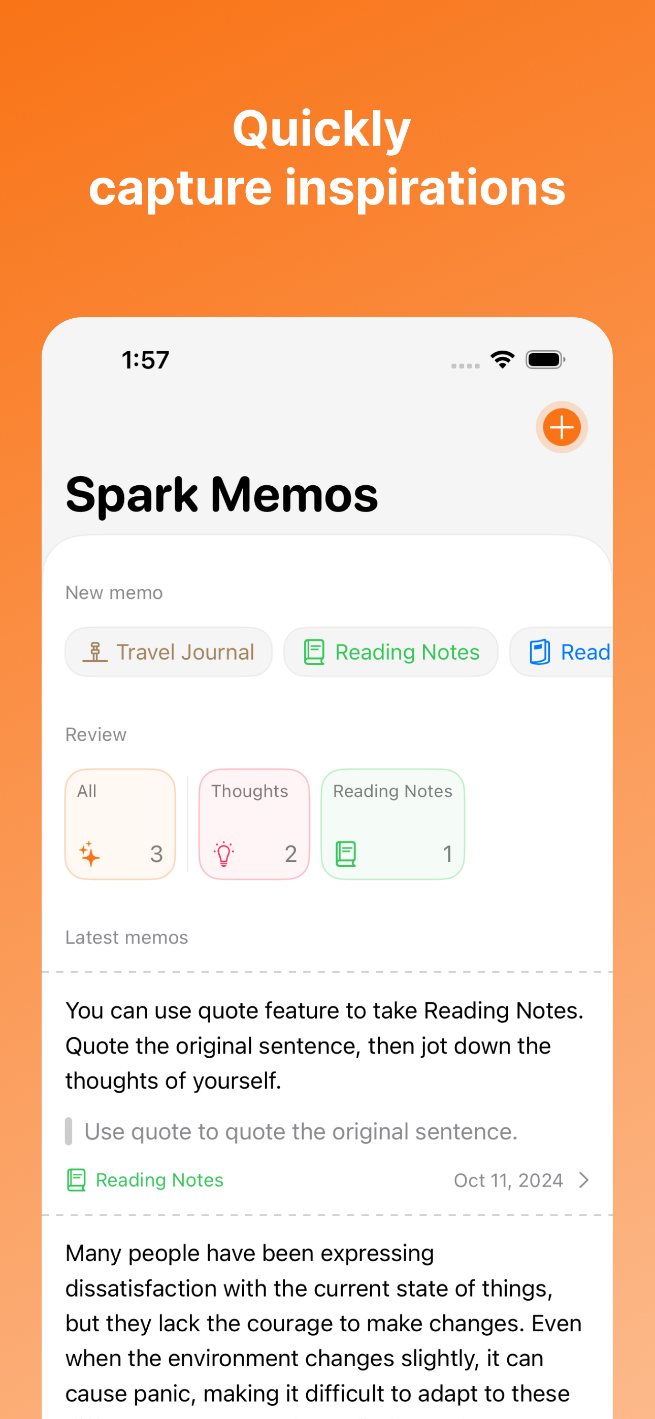 Spark Memos - Capture ideas