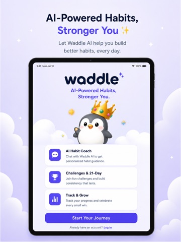 Waddle: AI Habit Tracker iPad screenshot