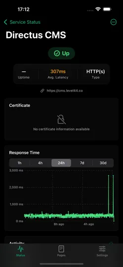 Screenshot von Rivet - Uptime Kuma Manager auf dem iPhone 3