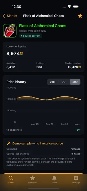 Auction House Tracker for WoW screenshot 2