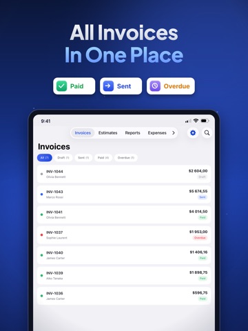 Ditly: Simple Invoice Maker iPad screenshot