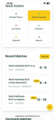 Grassroots Rugby Team Tracker screenshot