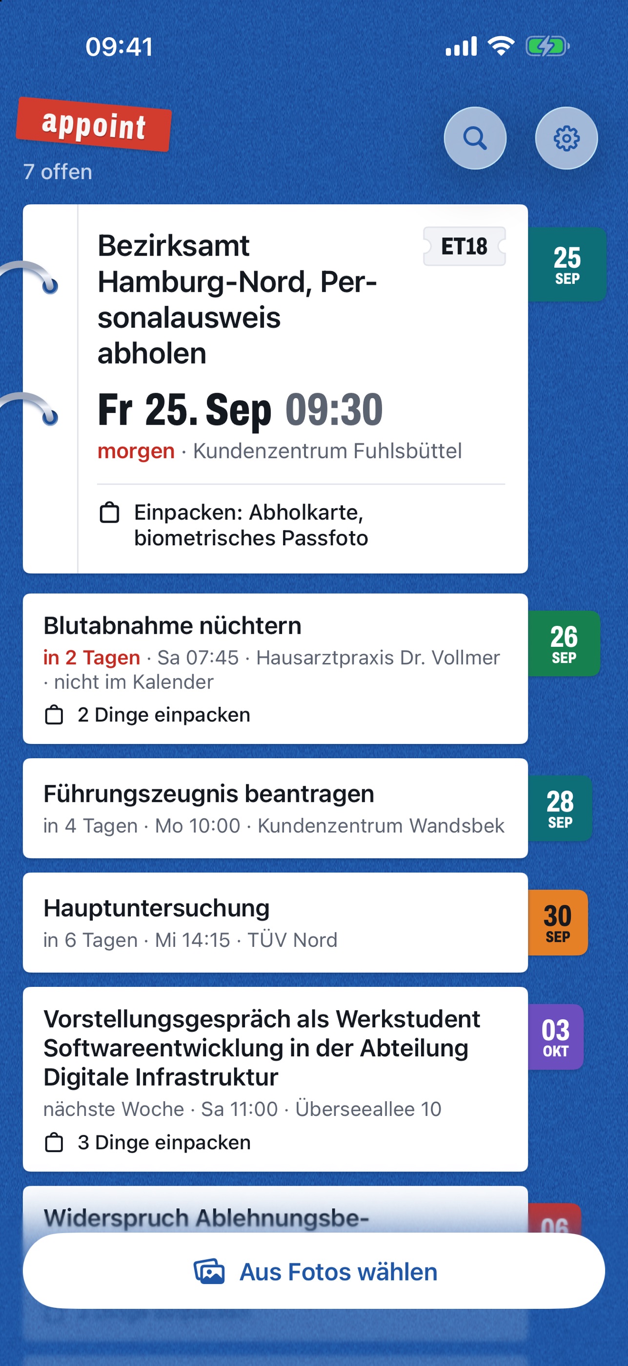 Screenshot 2 of appoint: Termine aus Post