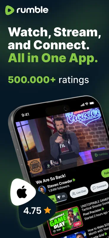 Rumble: Live Streaming, Videos screenshot 1 of 7