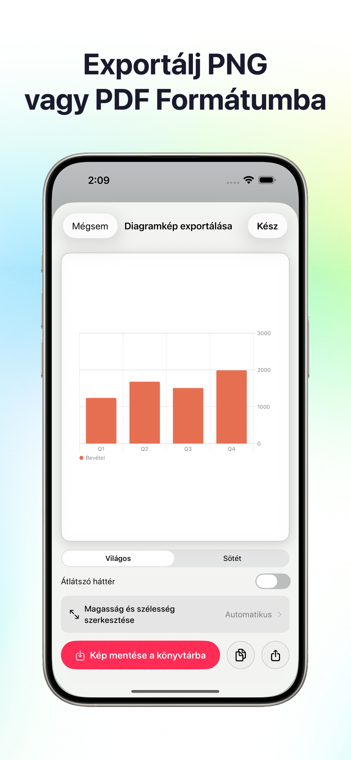 Exportalja PNG vagy PDF formatumban