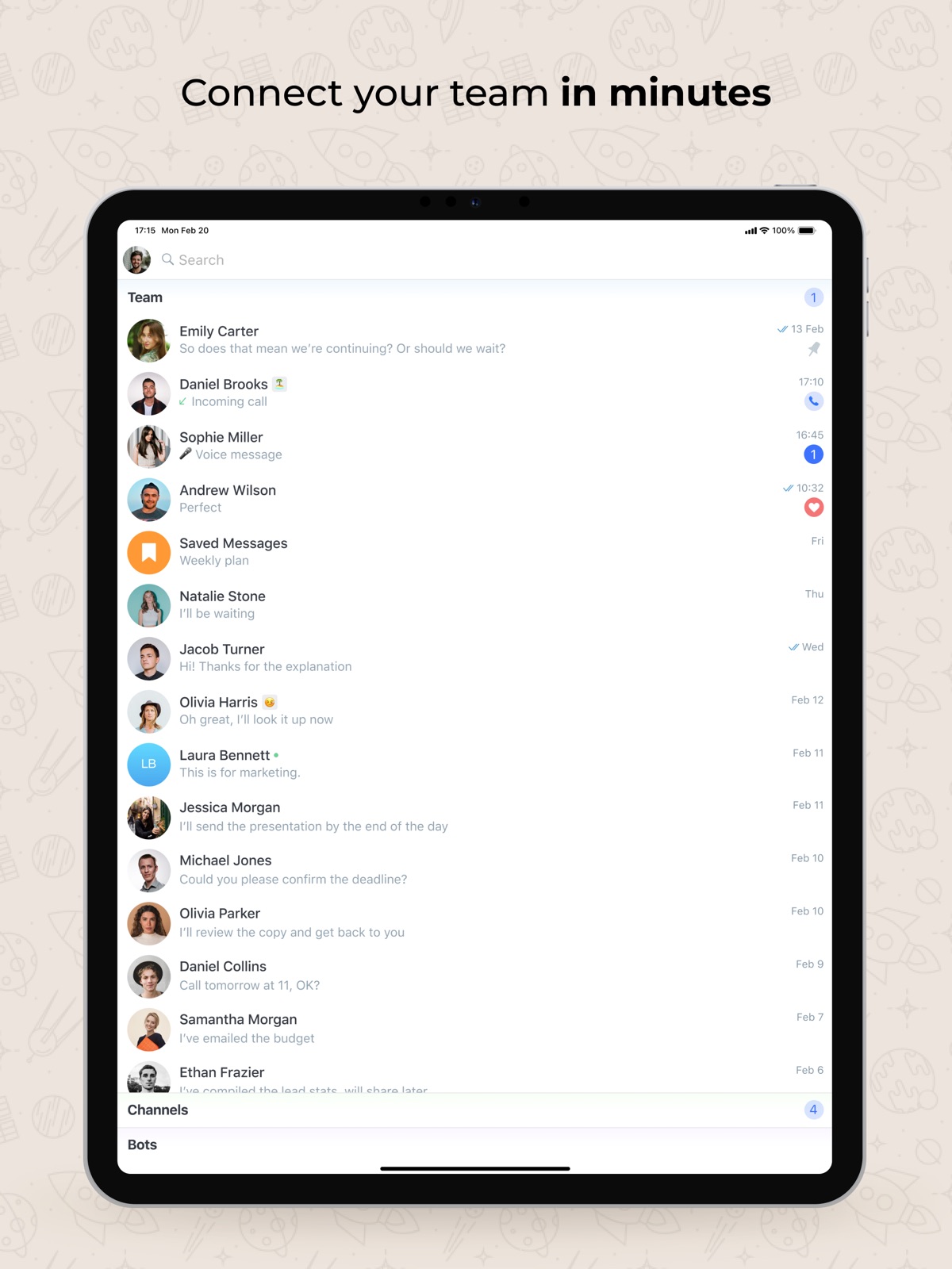 amo | team messenger ipad screenshot 1