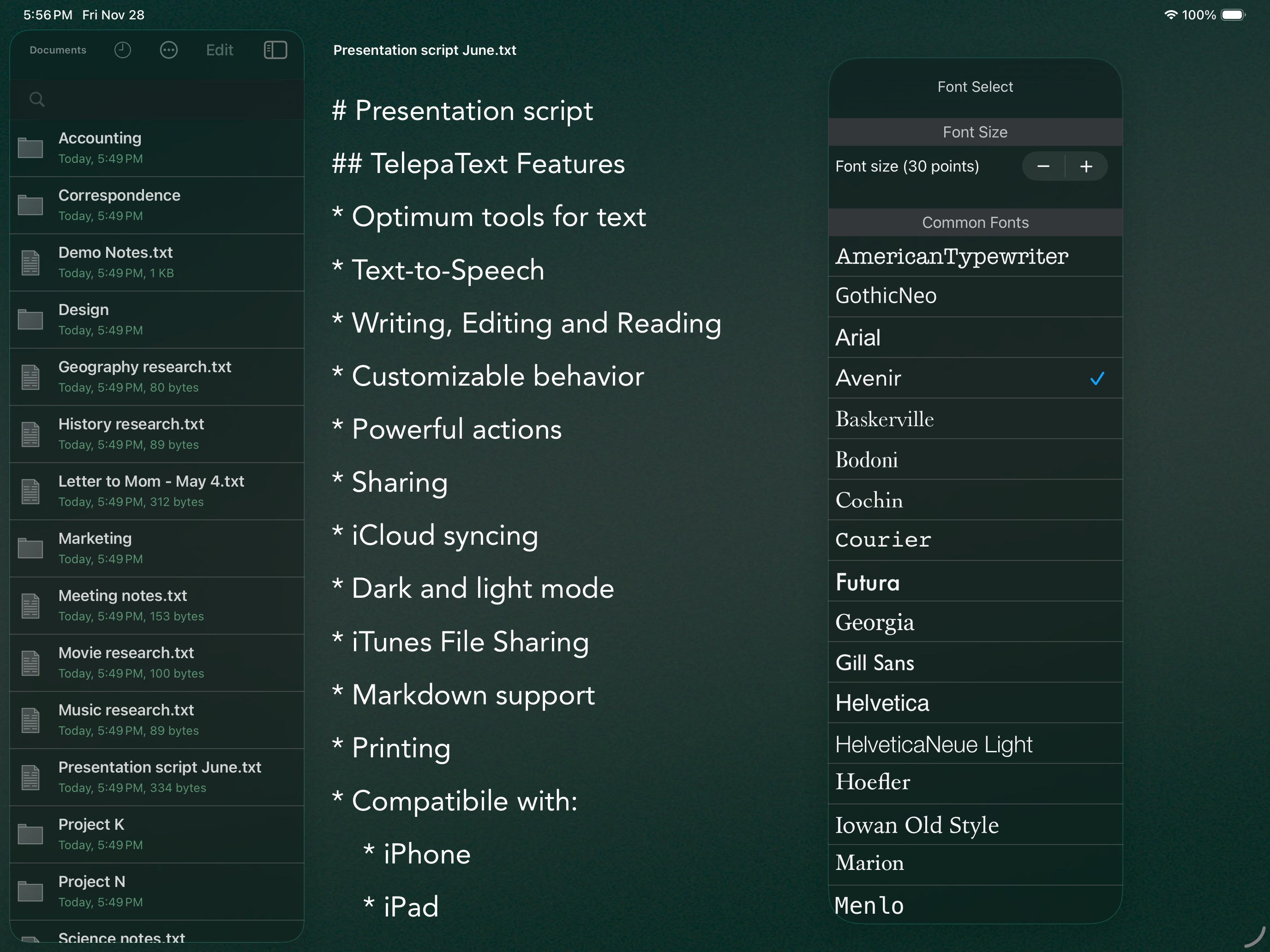 TelepaText - editor, speech screenshot 14