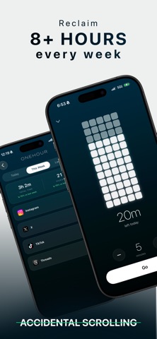 one hour - screen time budget iPhone screenshot