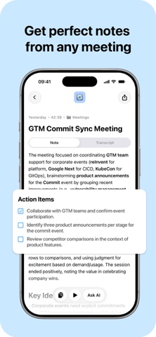 Kleonote AI Meeting Note Taker screenshot