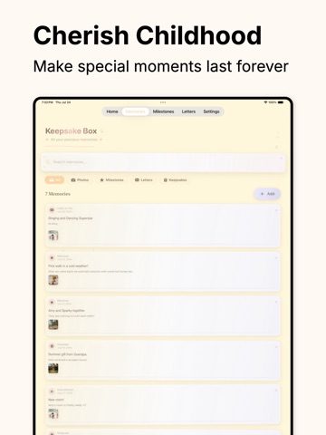 Baby Memory Book - Keepli iPad screenshot
