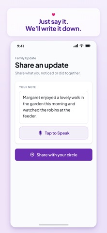 Family Caregiver - WarmNote iPhone screenshot