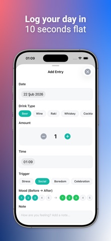 Quit Drinking - Sober Counter iPhone screenshot